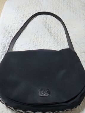 DKNY Black Shoulder Bag with Subtle Logo Patch
